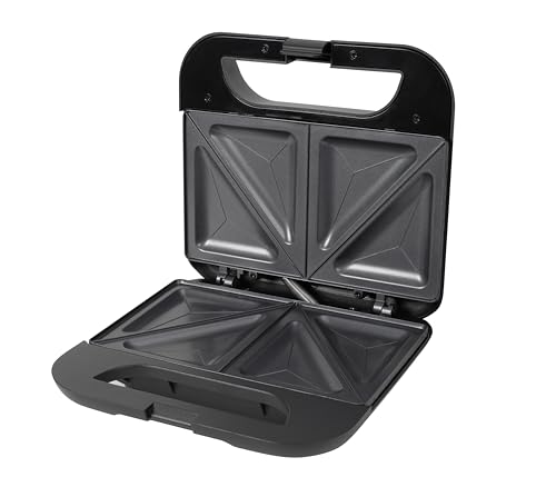 Silva Schneider Sandwichtoaster ST 2000-750 W – für 2 Sandwiches, antihaftbeschichtet, Cool-Touch-Gehäuse, Thermostatregelung, Verriegelungssystem, aufrecht verstaubar, schwarz