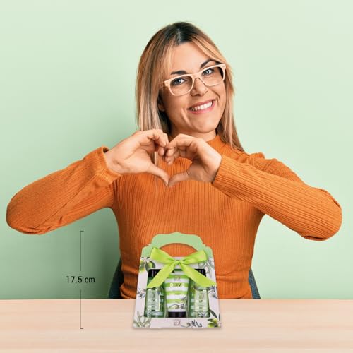 Accentra – Duschset Frauen Geschenkset OLIVE in schöner Geschenkbox – 3-teiliges Pflegeset mit Duschgel, Bodylotion und Schaumbad – Wellness Geschenk Set zum Valentinstag, Muttertag & Weihnachten