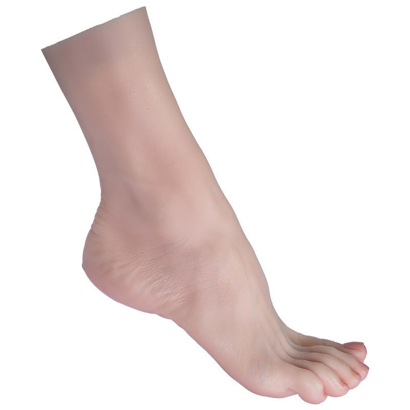 Lifesize Girl Feet Model Realistic Silicone Foot with Bone Display Jewelry Sandal Shoe Sock Display Art Sketch(Right)