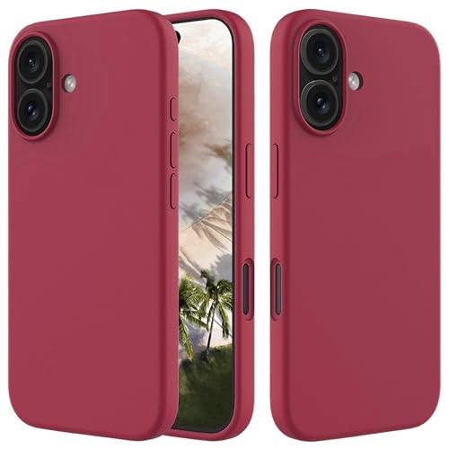 Image of ArmourPro Silicone Back Case for iPhone 16, Soft-Touch Case | Wine