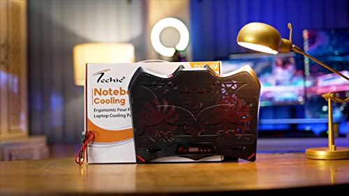 Image of Techie 2 Fan Laptop Cooling Pad with Mobile Stand for Upto 15.6 Inch Laptops with 5 Adjustable Levels. (4 Fan)