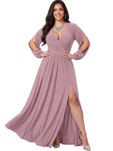 Image of KOH KOH Womens Long Sleeve Sexy Slit Photoshoot Evening Fall Maxi Dress