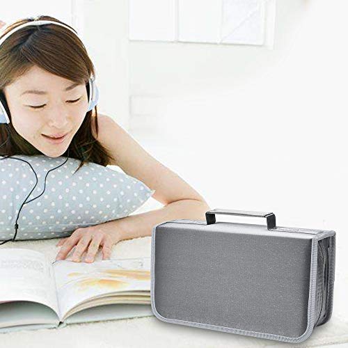 Vicoter CD/DVD Case, 128 Capacity Large CD DVD Case Wallet Holder Storage Organizer Bag for Home Car Travel (Silver) - Thumbnail 6
