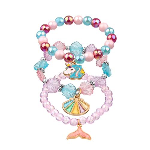 3pcs Charm Beads Bracelet Combo for Girls Birthday