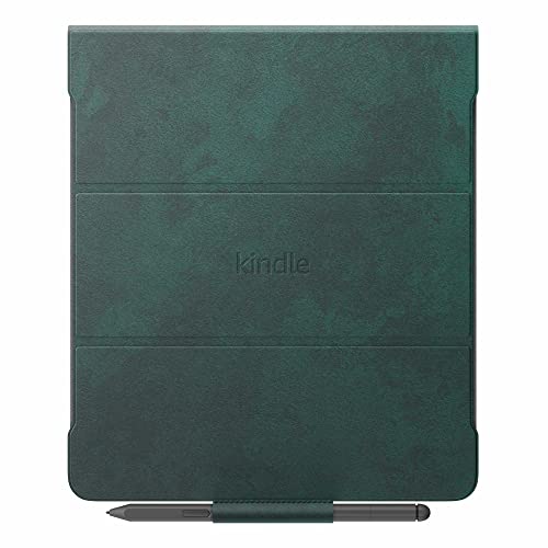Kindle Scribe Brush Print Leather Folio Cover With Magnetic Attach (Only Fits Kindle Scribe) - Foliage Green #TOP6