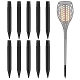 ZIUZI 10Pcs 8.26 Inch Solar Light Stakes ABS Plastic Ground Spikes Replacement Stakes for Solar Pathway Lamp Live Flame Torch Lights (Only Fit for Round Pole of 0.84" Inside Diameter)