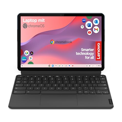 Lenovo Chromebook IdeaPad Duet 3 2-in-1 Tablet | 10,1' Full HD Touch Display | MediaTek P60T | 4GB RAM | 64 GB SSD | ARM Mali-G72 MP3 Grafik | Chrome OS | QWERTZ | blau-grau