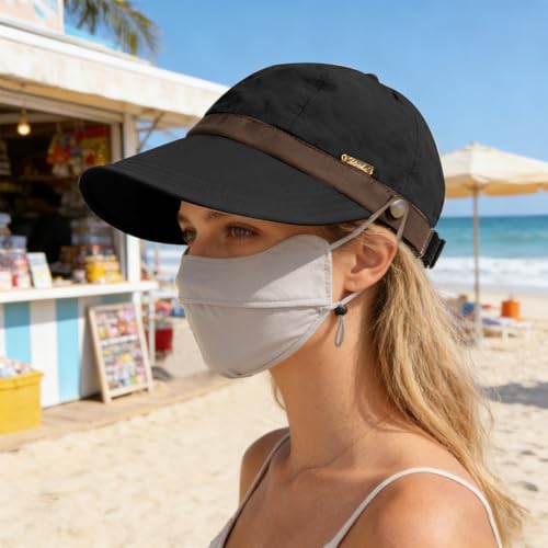 Image of SANNIDHI Summer Caps for Women Wide Brim Sun Hats Sun Visor Cap for Women Fashion Outdoor Lightweight Packable UV Protection Ladies Hat for Travel, Daily, Hiking, Golfing