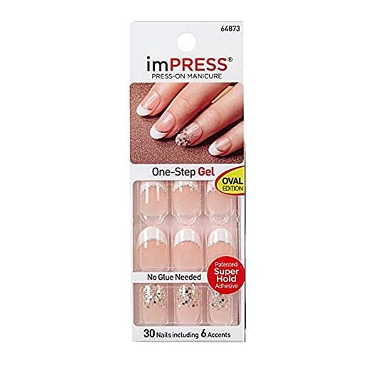 KISS imPRESS Oval Nails "POP STAR" by Broadway Press-On Manicure Nails