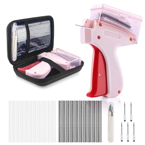 Stitch Gun Clothing Fixer, Micro Tagging Gun, Quick Stitch Sewing Gun for Clothes, Mini Fine Tag Gun kit with 6 Needles 2000 Micro Fasteners & Scissor (D1)
