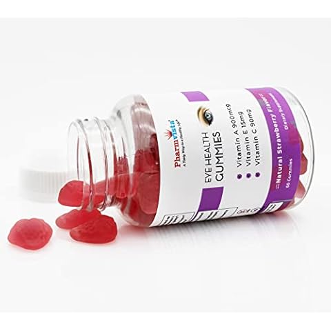 Pharmvista Eye Health Support Gummy - Vitamin A + C + E - Gluten Free, Vegan Friendly Supplement - 60 Count Cover