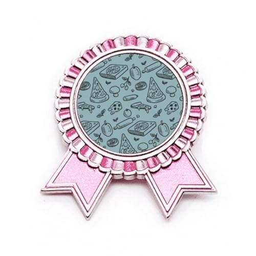 Broche champignon pizza rose métal accessoire de mode original taille M