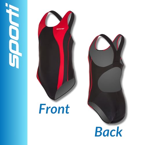 Image of Sporti Wide Strap Athletic One Piece Swimsuit for Women - Graphic Design Pattern - Swim Team Bathing Swimsuit for Competiton