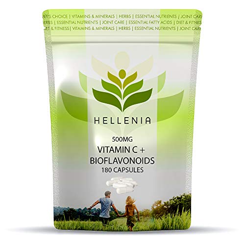 Hellenia Vitamin C + Bioflavonoids 500mg 180 Capsules - Support for a Healthy Immune System