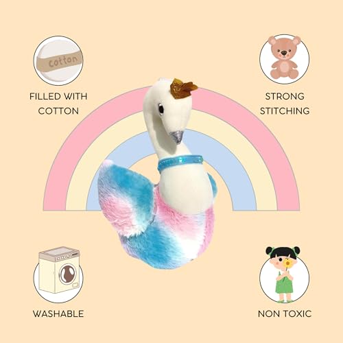 Image of Flufies Plush Toys - Snuggly and Aesthetic Stuff Plush Toys and Baby Toys - Soft Toys for Baby Girl and Baby Boy - Soft Toys for Girlfriend Gift (Swan)