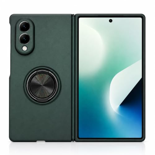 Image of amazon basics for Samsung Galaxy Z Fold 8 5G Case with Magnetic Ring Holder, 360 Rotating Bracket, Hinge Protection Slim Anti-Drop Shockproof Case (Green)