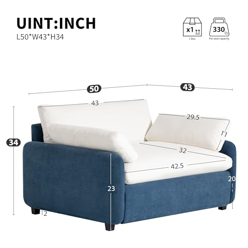 Sillón Chenille Plegable Azul miniatura 2
