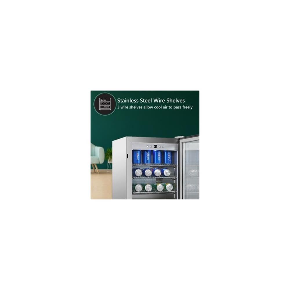 Pemberly Row Modern LED Display Outdoor Refrigerator In White on Fridge.com - View 5