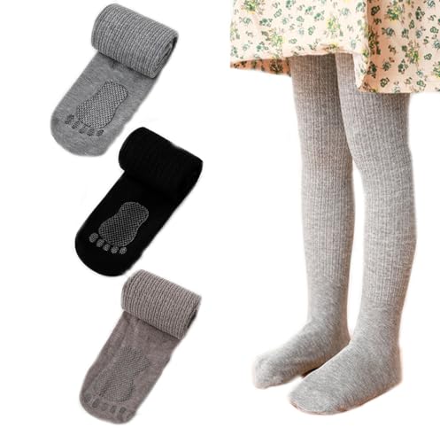 Girls Tights Toddler Cable Knit Cotton Footed Seamless Dance Ballet Stockings Non Slip Legging Pantyhose 2/3Pack