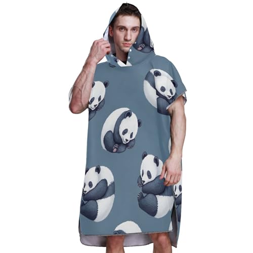 Peignoir de plage à capuche poncho de surf réutilisable gris - 8