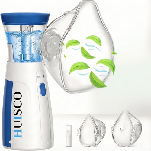 Image of Portable Mesh Nebulizer for Adults and Kids Travel and Household Use, Handheld Mesh Nebulizer for Breathing Problems, Personal Inhalers for Cold and Cough Dry Cough - Quick Relief, Wireless Vaporizer Machine With Respiratory Mask And Inhaler