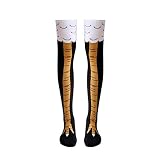sympuk Women's Novelty Socken Crazy Funny Chicken Legs Mid-Calf Geschenk Über Das Knie Hühnerfüße Muster Socken Neuartige Strümpfe Für Frauen normal