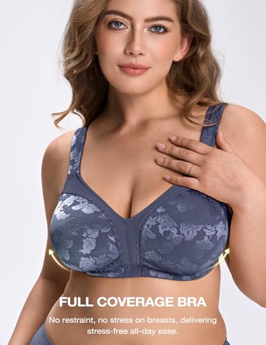 Image of Wingslove Women's Minimizer Bras Full Coverage Wirefree Comfort Plus Size Bra Large Bust Non Padded