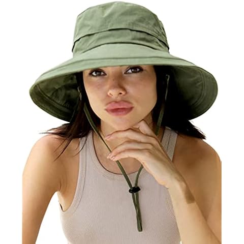 Hatiis Women's Sun Hat with Wide Brim and Adjustable Velcro Cover