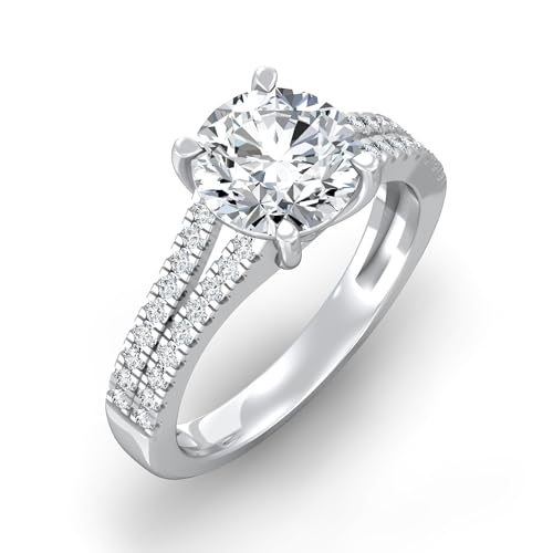 1 1/3 Carat - 3 1/3 Carat Round Shape Lab Grown Diamond Solitaire Engagement Ring | 10K, 14K Solid Yellow or White Gold Wedding Engagement Ring | D-F Color and VS Clarity2