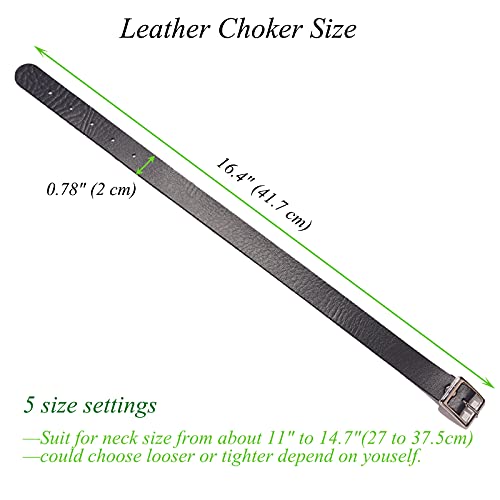 ETHOON Choker Necklace for Women 4 Adjustable Belt Cool Gothic PU Collar3