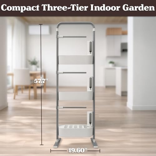 Indoor Hydroponics Growing System Kit with 60 Growing Pods - 3-Tier Indoor Gardening System with Full Spectrum LED Plant Light with Auto Timer - Veggie, Fruit, or Herb Garden Kit by Pure Garden by Pure Garden - Used condition - Image 9
