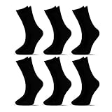 Socksberg Diabetikersocken Herren ohne Gummibund (6 Paar) | Extra weite Diabetiker Socken ohne Bund oder Naht | Venenfreundliche Gesundheitssocken für geschwollene Füße (43-46, Schwarz)