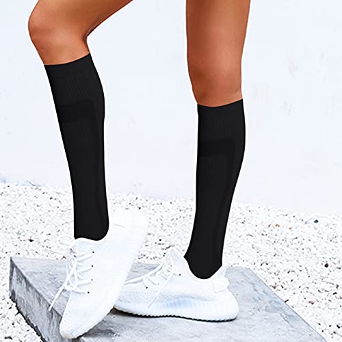 Dirk41 Thigh High Socks For Women Running And Stripe Cycling Women Compression Men's Socks Fashion Large Socks For (Black, M) #TOP4