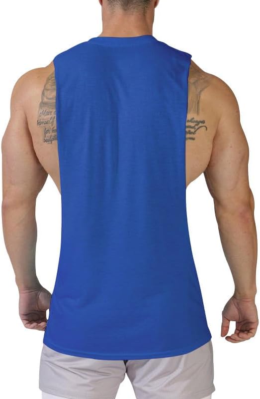 Men's Sleeveless Workout Tank Top Casual Side Split Muscle Shirt for Soft Stretchy Fabric