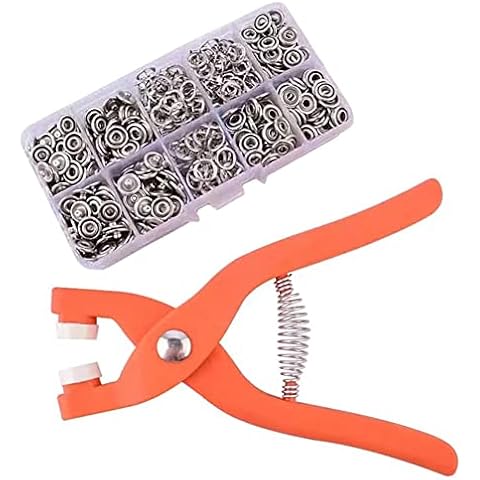 Metal Snaps Buttons with Fastener Pliers Tool Kit Five Claw Buckle Installation Tool Set Sewing Free Buttons Set for Sewing DIY Crafts Children's Clothing Cover