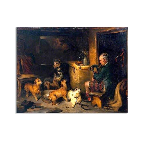 Tableau Edwin Landseer Musique poster reproduction sur toile classique 65x50cm sans cadre