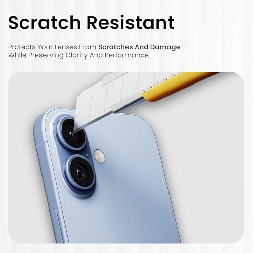 Image of CASEGEAR Clear Pro Camera Lens Protector Compatible With iPhone 17 | HD Clarity | Scratch Resistant | Complete Coverage | Easy Installation | Mist Blue
