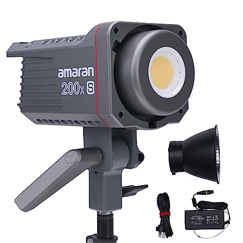 Amaran 200X S COB Led Video Light, 200w Bowens Mount Bi Color 2700K-6500K Continuous Photography Lighting Studio
