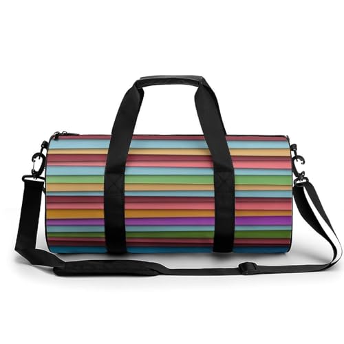 Sac de voyage duffel bag à bandes de couleur 45cm résistant