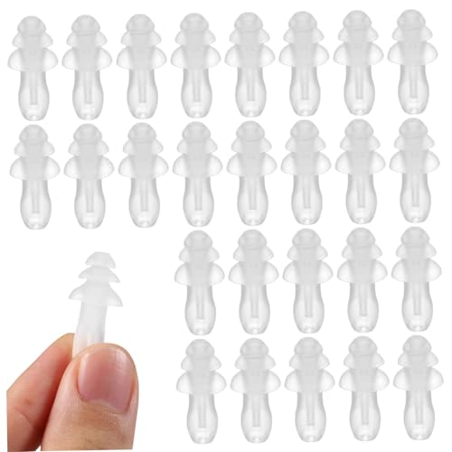 ROMISBABA 40 piezas Unidades Tapones de Silicona Impermeables para Oído Protección contra Ruido para Dormir y Nadar Transparentes Suaves y Cómodos Reducción de Ruido Eficaz