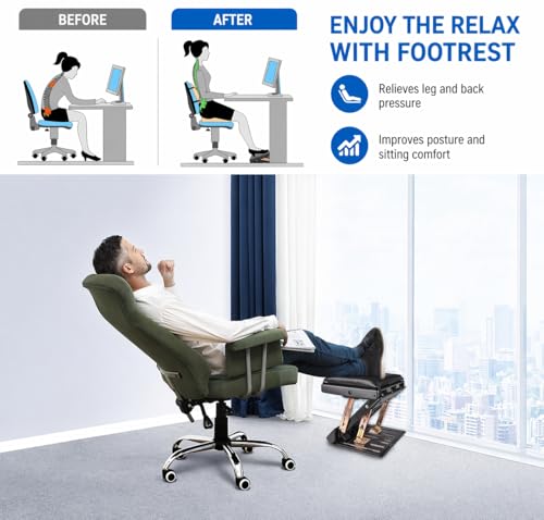 Image of Foot Rest for Under Desk at Work 4-Level Height Adjustable, Ergonomic Foldable Footrest for Office, Gaming,Computer, Soft & Removable Pad Desk Foot Stool Suitable for All Seasons