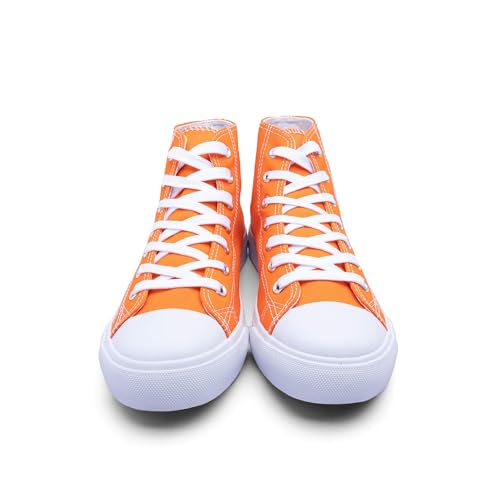 Image of Women's High-Top Canvas Sneakers - Classic Lace-Up Casual Shoes with Extra Shoelaces - Comfortable, Stylish, and Durable