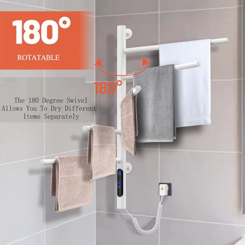 Toallero de pared giratorio de 180 grados con pantalla LED programable 2