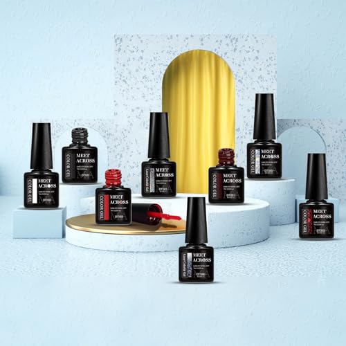 Set de esmaltes de uñas gel MEET ACROSS 8 colores miniatura 5