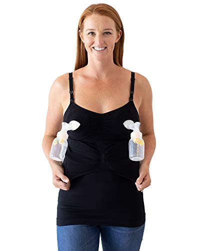 Kindred Bravely Sublime Hands Free Pumping Tank | Patented All-In-One Pumping & Nursing Tank Top With Easyclip (Black, Xx-Large) #TOP3