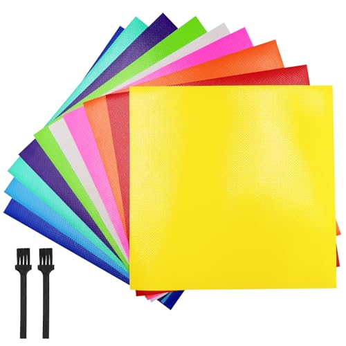 Yudlto 10 Pcs Inflatable Bounce House Repair Kit Multi-Color PVC Vinyl Patches with Brush Vinyl Patch Repair Set for Bounce Houses Water Slides & Inflatables (No Glue Included)