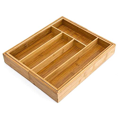 BAKAJI Drawer Cutlery Tray 33.5 x 29 x 5 cm Bamboo Naturale - Image 2