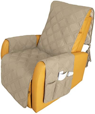 CHHKON Recliner Chair Covers 100% Waterproof with Anti-Skip Furniture Protector Sofa Slipcover for Children, Sofa Covers for Dogs (Beige, 23'')