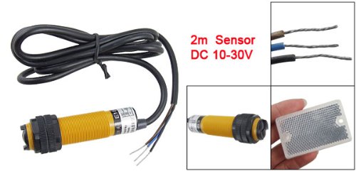 uxcell Retroreflective Photoelectric Switch Sensor with Reflector Panel, PNP NO DC 10-30V