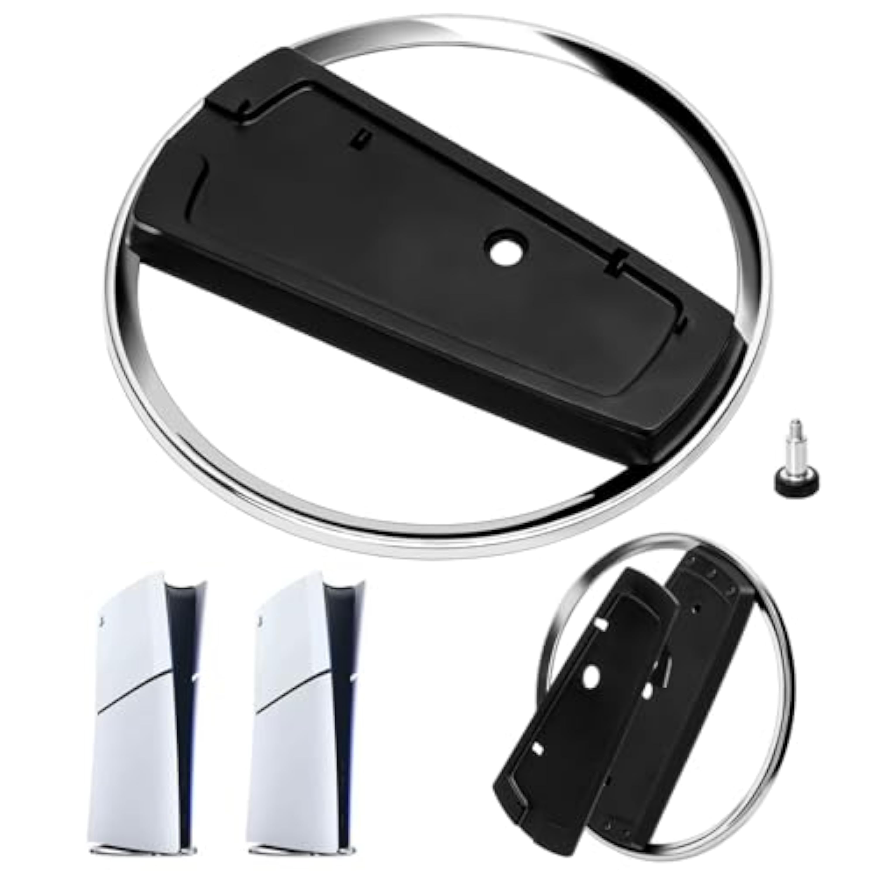 LURICO Soporte Vertical para PS5/PS5 Slim Console, Soporte PS5 Slim con Base Antideslizante, Soporte Vertical Negro Compatible con Play Station 5 Slim Consola Accesorio